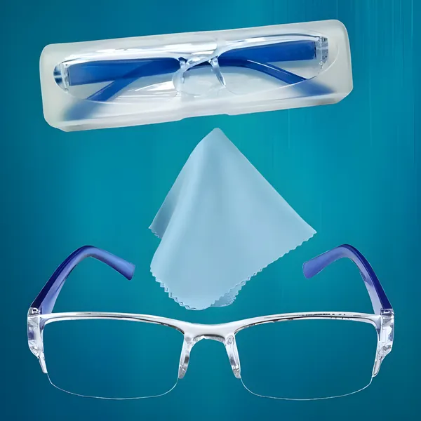 See_World_-_BLUE_Half_Rim_Transparent_Frame,_Reading_Eyeglasses_Eyewear_With_Transparent_Case_And_Cleaning_Cloth