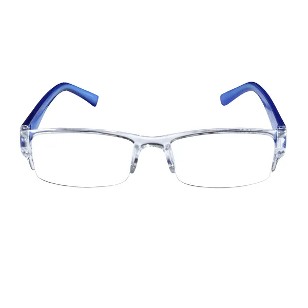 See_World_-_BLUE_Half_Rim_Transparent_Frame,_Reading_Eyeglasses_Eyewear_With_Transparent_Case_And_Cleaning_Cloth