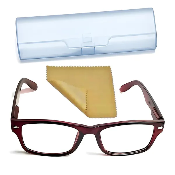 SEE_WORLD_-_Brown_Full_Rim_Frame_With_Spring_Hinges_Reading_Eyeglasses_With_Case_and_Cleaning_Cloth