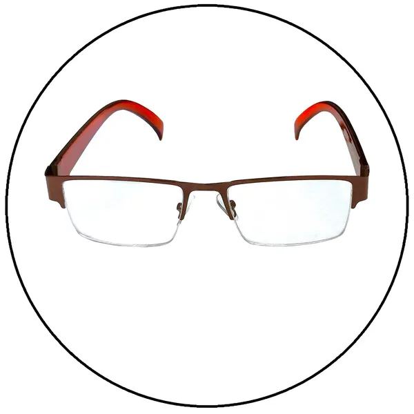 BROWN_Half_Rim_Metal_Frame_Reading_Eyeglasses_with_Hard_Case,_Lens_Cleaner_Brush_Tool,_Cleaning_Cloth_and_Hanging_Dori
