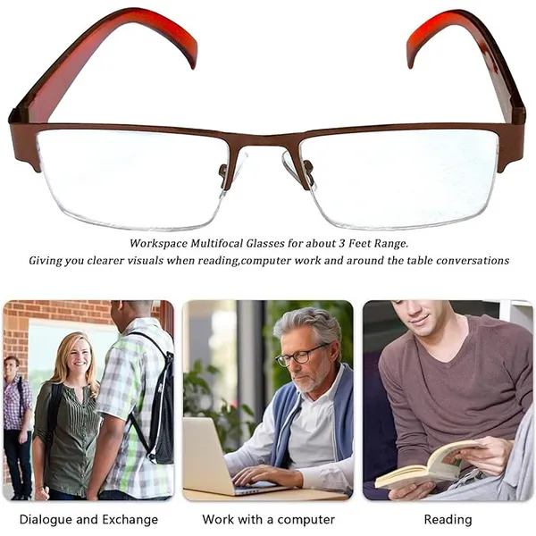 BROWN_Metallic_Half_Rim_Medium_Frame_Reading_Eye_Glasses_With_Hard_Case_And_Cleaning_Cloth