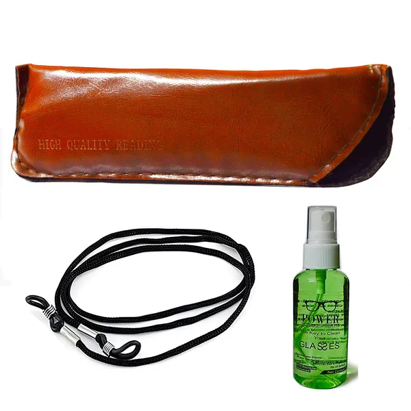 See_World_-_BROWN_Rimless_Thin_Metal_Frame_Reading_Eyeglasses_With_Soft_Cover,_Lens_Cleaning_Spray,_Cleaning_Cloth_&_Hanging_Dori