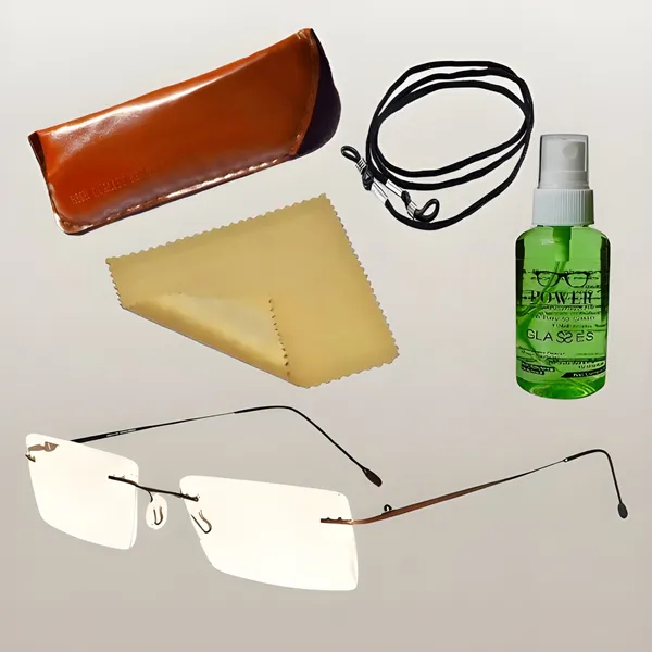 See_World_-_BROWN_Rimless_Thin_Metal_Frame_Reading_Eyeglasses_With_Soft_Cover,_Lens_Cleaning_Spray,_Cleaning_Cloth_&_Hanging_Dori