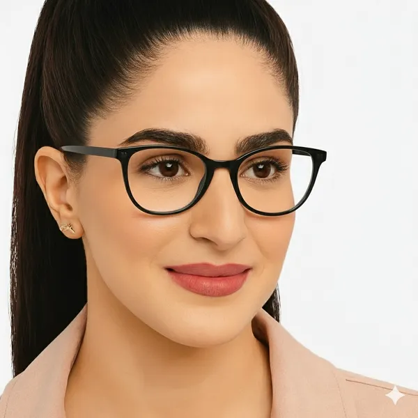 SEE_WORLD_-_BLACK_Frame_Cat_Eye_Reading_Eye_Glasses_Light_Weight_with_Eye_Protection_and_No_Eye_Strain_for_Girls,_Ladies_and_Women_with_Hard_Case_and_Cleaning_Cloth