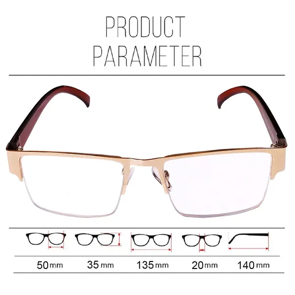 GOLDEN_Metallic_Half_Rim_Medium_Frame_Reading_Eye_Glasses_With_Hard_Case_And_Cleaning_Cloth