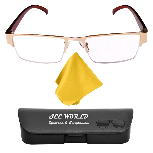 GOLDEN_Metallic_Half_Rim_Medium_Frame_Reading_Eye_Glasses_With_Hard_Case_And_Cleaning_Cloth