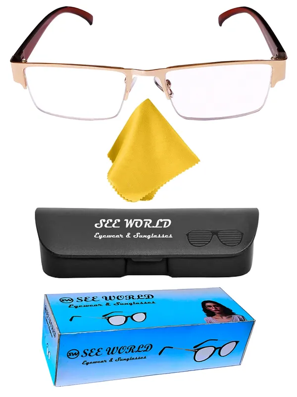 GOLDEN_Metallic_Half_Rim_Medium_Frame_Reading_Eye_Glasses_With_Hard_Case_And_Cleaning_Cloth
