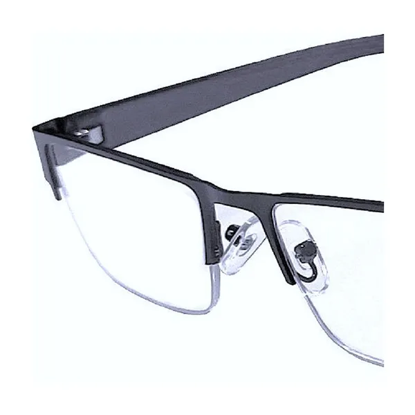 GREY_Half_Rim_Metal_Frame_Reading_Eyeglasses_with_Hard_Case,_Lens_Cleaner_Brush_Tool,_Cleaning_Cloth_and_Hanging_Dori