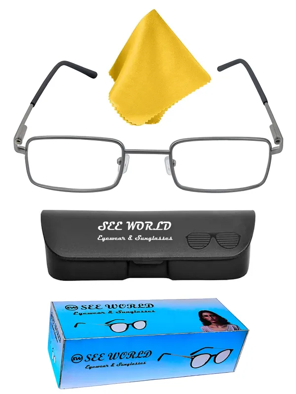 See_World_-_GREY_Metallic_Full_Rim_Frame_With_Spring_Hinges_Reading_Eye_Glasses_With_Hard_Case_and_Cleaning_Cloth