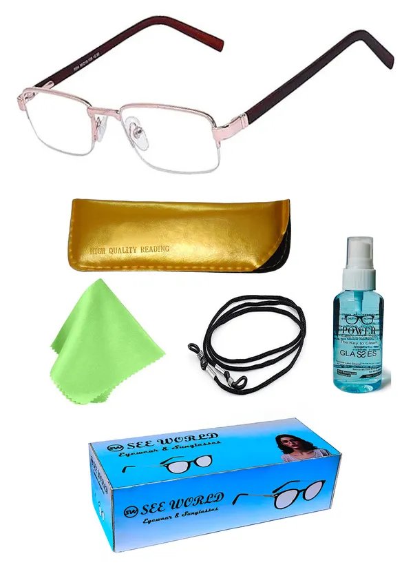 See_World_-_GOLDEN_Half_Rim_Metal_Frame_Reading_Eyeglasses_With_Spring_Hinges,_Soft_Cover,_Lens_Cleaning_Spray,_Cleaning_Cloth_&_Hanging_Dori