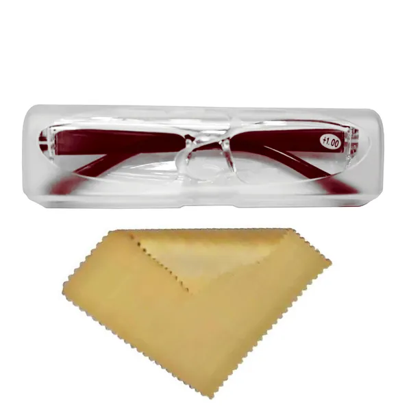 See_World_-_BROWN_Half_Rim_Transparent_Frame,_Reading_Eyeglasses_Eyewear_With_Transparent_Case_And_Cleaning_Cloth
