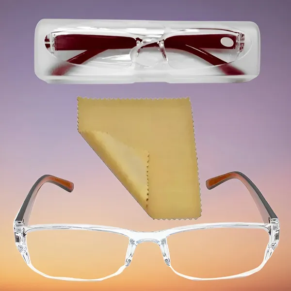 See_World_-_BROWN_Half_Rim_Transparent_Frame,_Reading_Eyeglasses_Eyewear_With_Transparent_Case_And_Cleaning_Cloth