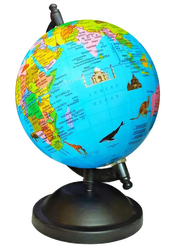 SEE_WORLD_-_Black_Globe_|_8_Inch_Height,_5_Inch_Diameter_(Small_Size)|_Metallic_Decorative,_Multicolor_Monuments_Map,_Blue_Ocean,_Showpiece_For_Kids_School_College_Home_Offices