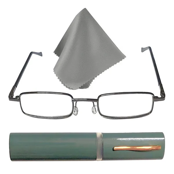 See_World_-_GREY_Full_Rim_Metal_Frame_Pen_Type_Metal_Case_Compact_Reading_Eye_Glasses_Light_Weight_with_Eye_Protection_and_No_Eye_Strain_for_Men_Women_with_Micro_Fiber_Cleaning_Cloth