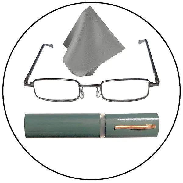 See_World_-_GREY_Full_Rim_Metal_Frame_Pen_Type_Metal_Case_Compact_Reading_Eye_Glasses_Light_Weight_with_Eye_Protection_and_No_Eye_Strain_for_Men_Women_with_Micro_Fiber_Cleaning_Cloth