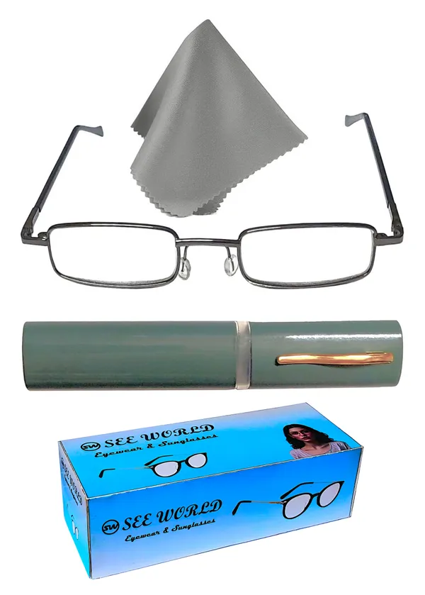 See_World_-_GREY_Full_Rim_Metal_Frame_Pen_Type_Metal_Case_Compact_Reading_Eye_Glasses_Light_Weight_with_Eye_Protection_and_No_Eye_Strain_for_Men_Women_with_Micro_Fiber_Cleaning_Cloth