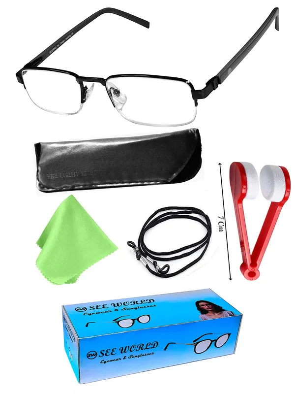 See_World_-_BLACK_Half_Rim_Metal_Frame_Reading_Eyeglasses_With_Spring_Hinges,_Lens_Cleaner_Brush_Tool,_Soft_Cover,_Cleaning_Cloth_&_Hanging_Dori