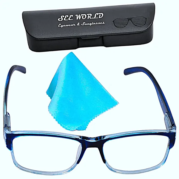 See_World_-_BLUE_Full_Rim_Frame_Reading_Eye_Glasses_With_Hard_Case_&_Cleaning_Cloth