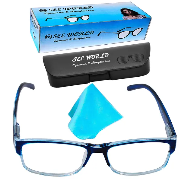 See_World_-_BLUE_Full_Rim_Frame_Reading_Eye_Glasses_With_Hard_Case_&_Cleaning_Cloth