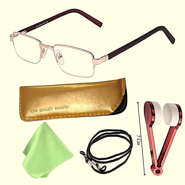 See_World_-_GOLDEN_Half_Rim_Metal_Frame_Reading_Eyeglasses_With_Spring_Hinges,_Lens_Cleaner_Brush_Tool,_Soft_Cover,_Cleaning_Cloth_&_Hanging_Dori