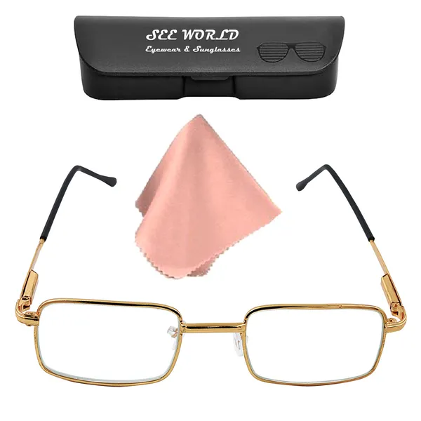 See_World_-_GOLDEN_Metallic_Full_Rim_Frame_With_Spring_Hinges_Reading_Eye_Glasses_With_Hard_Case_and_Cleaning_Cloth