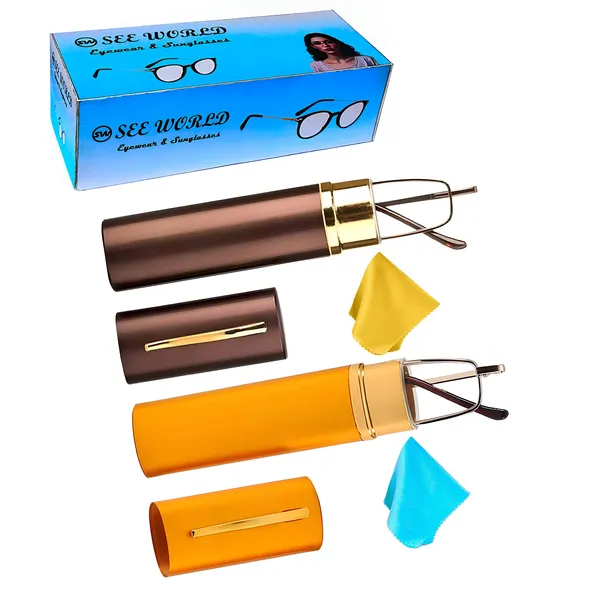 See_World_-_Golden_and_Brown_(Combo)_Full_Rim_Metal_Frames_With_Pen_Type_Metal_Cases_Reading_Eye_Glasses_With_Cleaning_Cloth_(Pack_Of_2)