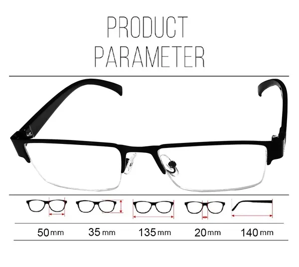 Black_Metallic_Half_Rim_Medium_Frame_Reading_Eye_Glasses_With_Hard_Case_And_Cleaning_Cloth