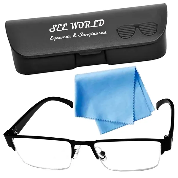 Black_Metallic_Half_Rim_Medium_Frame_Reading_Eye_Glasses_With_Hard_Case_And_Cleaning_Cloth