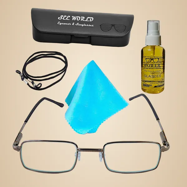 See_World_-_GREY_Metallic_Full_Rim_Frame_With_Spring_Hinges_Reading_Eye_Glasses_With_Hard_Case,_Lens_Cleaning_Spray,_Cleaning_Cloth_And_Hanging_Dori