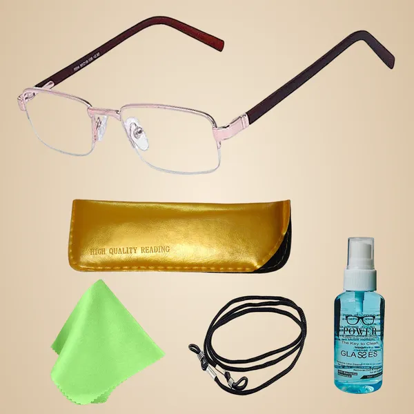 See_World_-_GOLDEN_Half_Rim_Metal_Frame_Reading_Eyeglasses_With_Spring_Hinges,_Soft_Cover,_Lens_Cleaning_Spray,_Cleaning_Cloth_&_Hanging_Dori