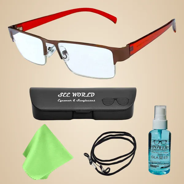 Brown_Half_Rim_Metal_Frame_Reading_Eyeglasses_With_Cover,_Lens_Cleaning_Spray,_Cleaning_Cloth_&_Hanging_Dori
