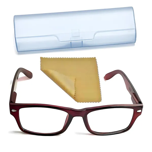 SEE_WORLD_-_Brown_Full_Rim_Frame_With_Spring_Hinges_Reading_Eyeglasses_With_Transparent_Case,_Lens_Cleaning_Spray,_Cleaning_Cloth_&_Hanging_Dori