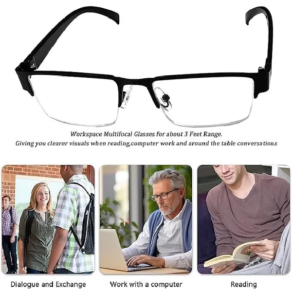 Gun_Metal_Grey_Metallic_Half_Rim_Medium_Frame_Reading_Eye_Glasses_With_Hard_Case_And_Cleaning_Cloth