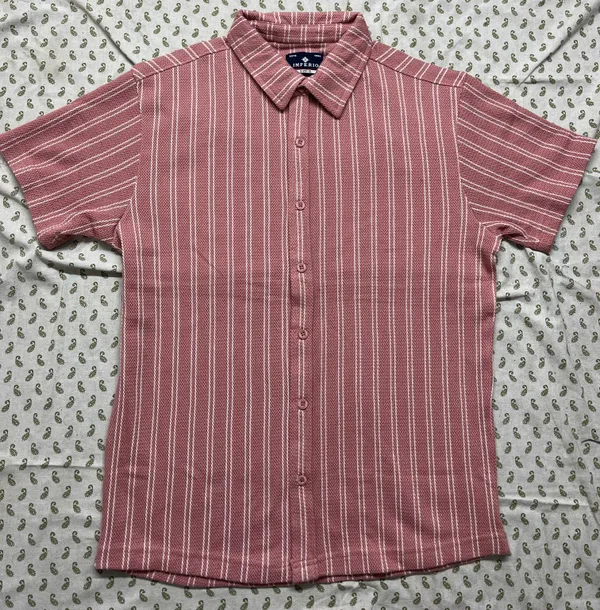Pink_Cotton_Rich_Fabric_Shirt_Jaquard_Knit_For_Men