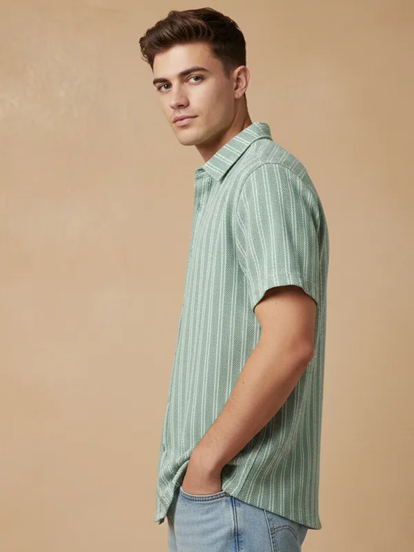 Pista_Cotton_Rich_Fabric_Shirt_Jaquard_Knit_For_Men