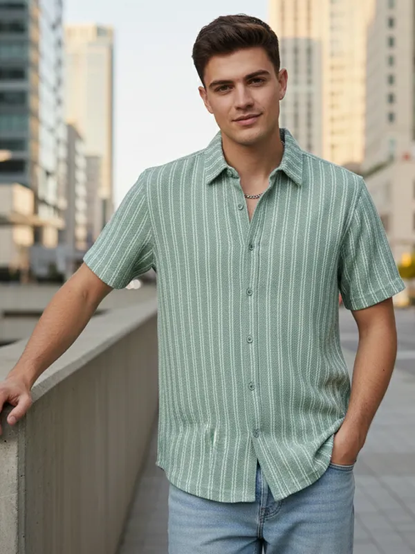 Pista_Cotton_Rich_Fabric_Shirt_Jaquard_Knit_For_Men