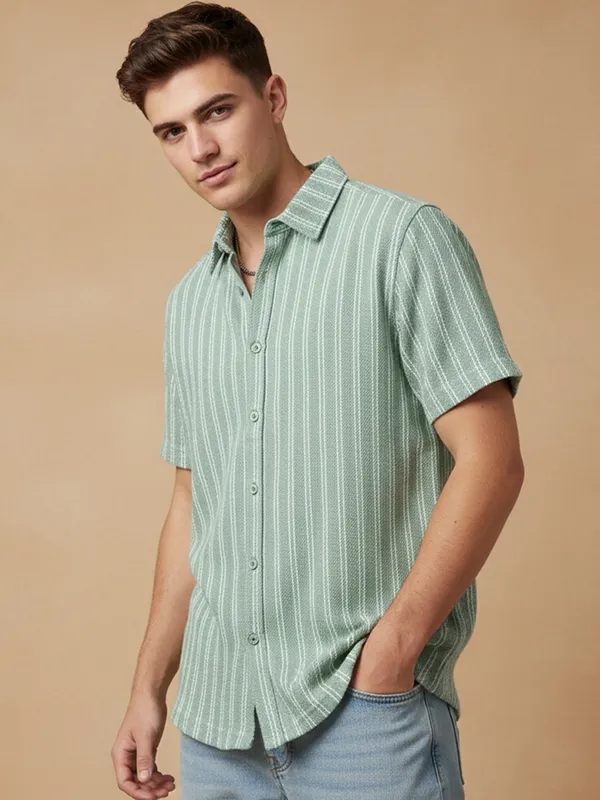 Pista_Cotton_Rich_Fabric_Shirt_Jaquard_Knit_For_Men