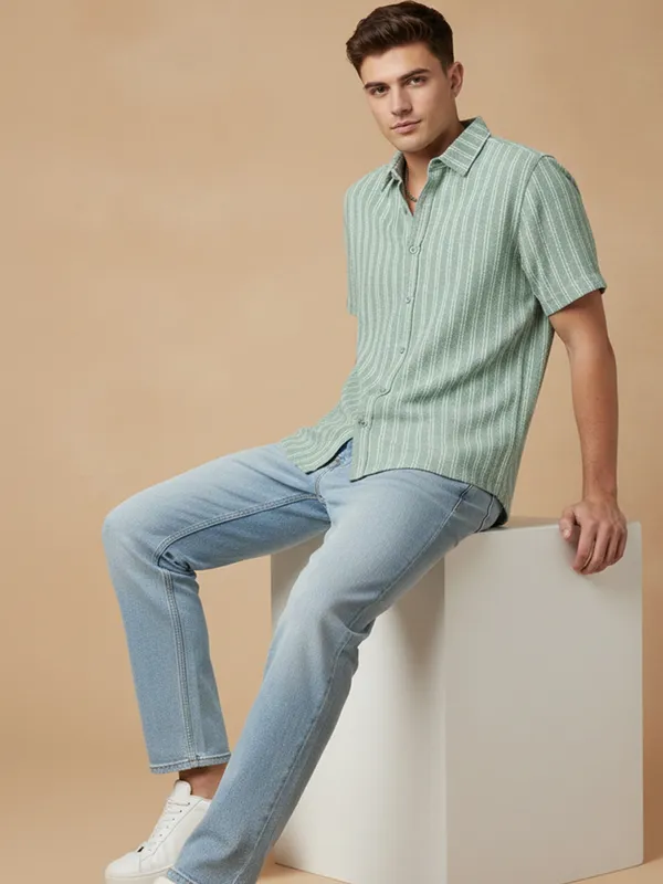 Pista_Cotton_Rich_Fabric_Shirt_Jaquard_Knit_For_Men
