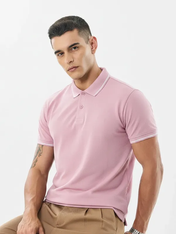 Pink_Polo_Cotton_Tshirt_For_Men