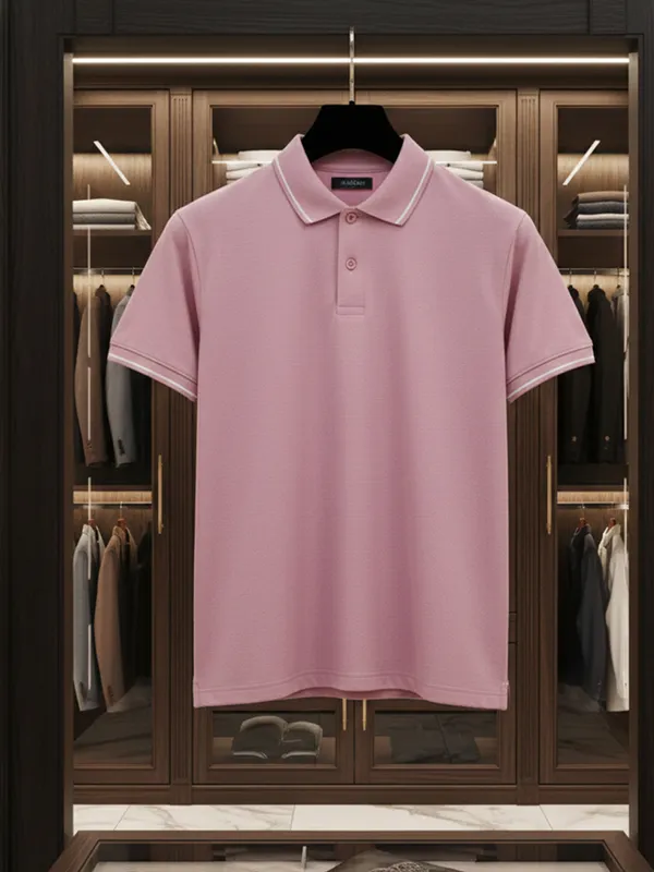 Pink_Polo_Cotton_Tshirt_For_Men