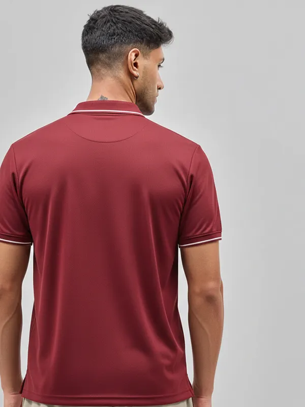 Maroon_Techno_Polo_Cotton__Tshirt_For_Men