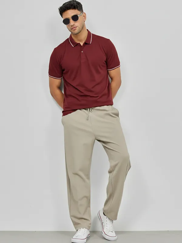 Maroon_Techno_Polo_Cotton__Tshirt_For_Men