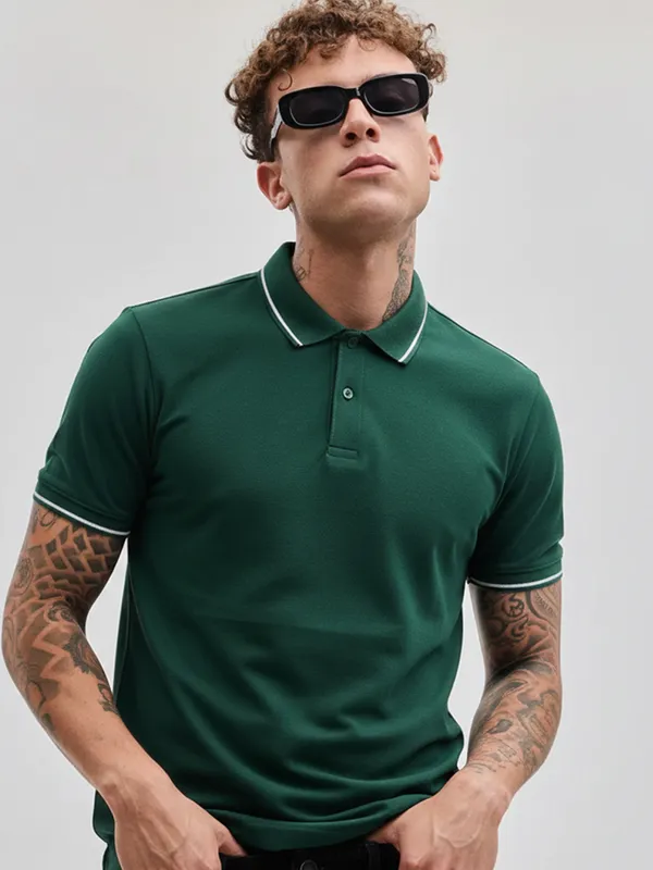 Dark_Green_Cotton_Polo_Tshirt_For_Men