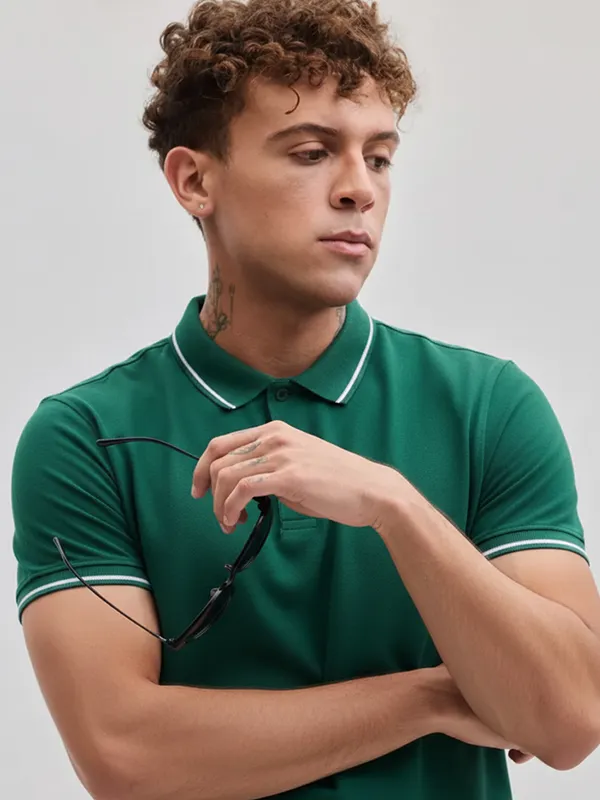 Dark_Green_Cotton_Polo_Tshirt_For_Men
