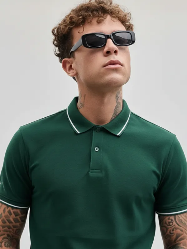 Dark_Green_Cotton_Polo_Tshirt_For_Men