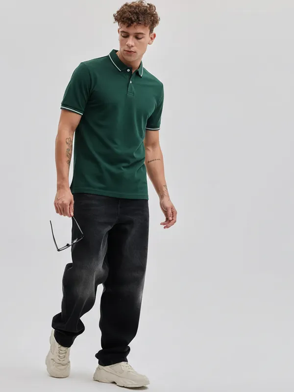 Dark_Green_Cotton_Polo_Tshirt_For_Men