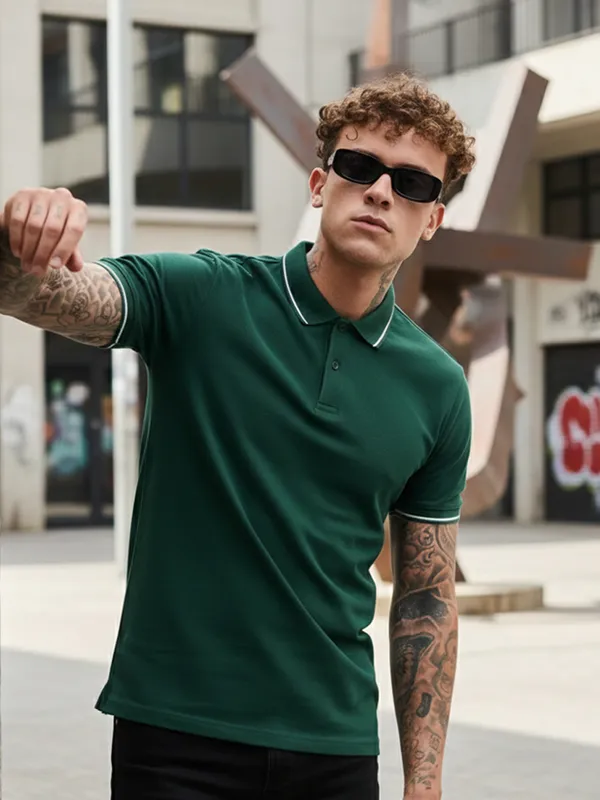 Dark_Green_Cotton_Polo_Tshirt_For_Men