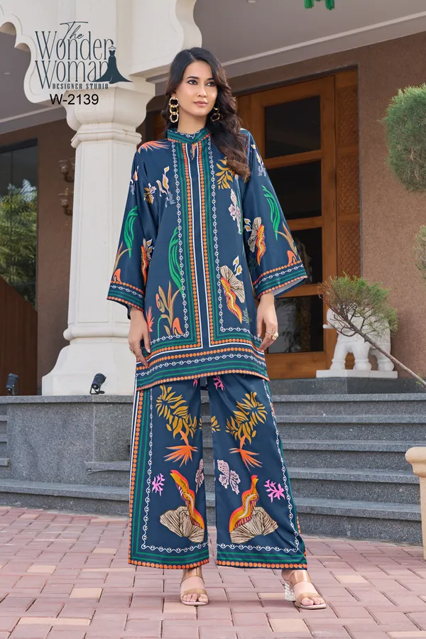 Teal_Garden_Printed_Co-Ord_Set_For_Women