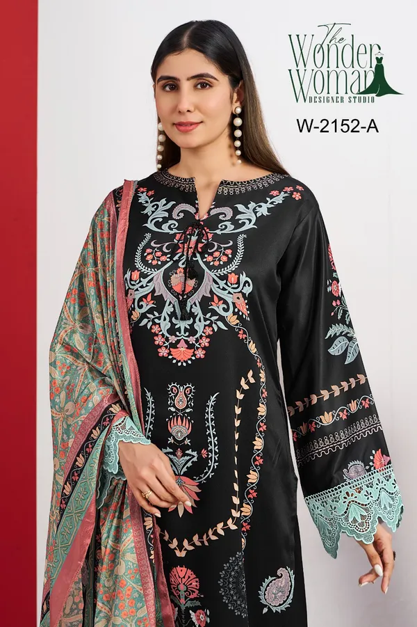 Black_Satin_Printed_Dress_With_Dupatta
