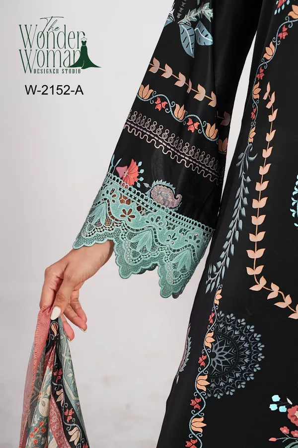 Black_Satin_Printed_Dress_With_Dupatta